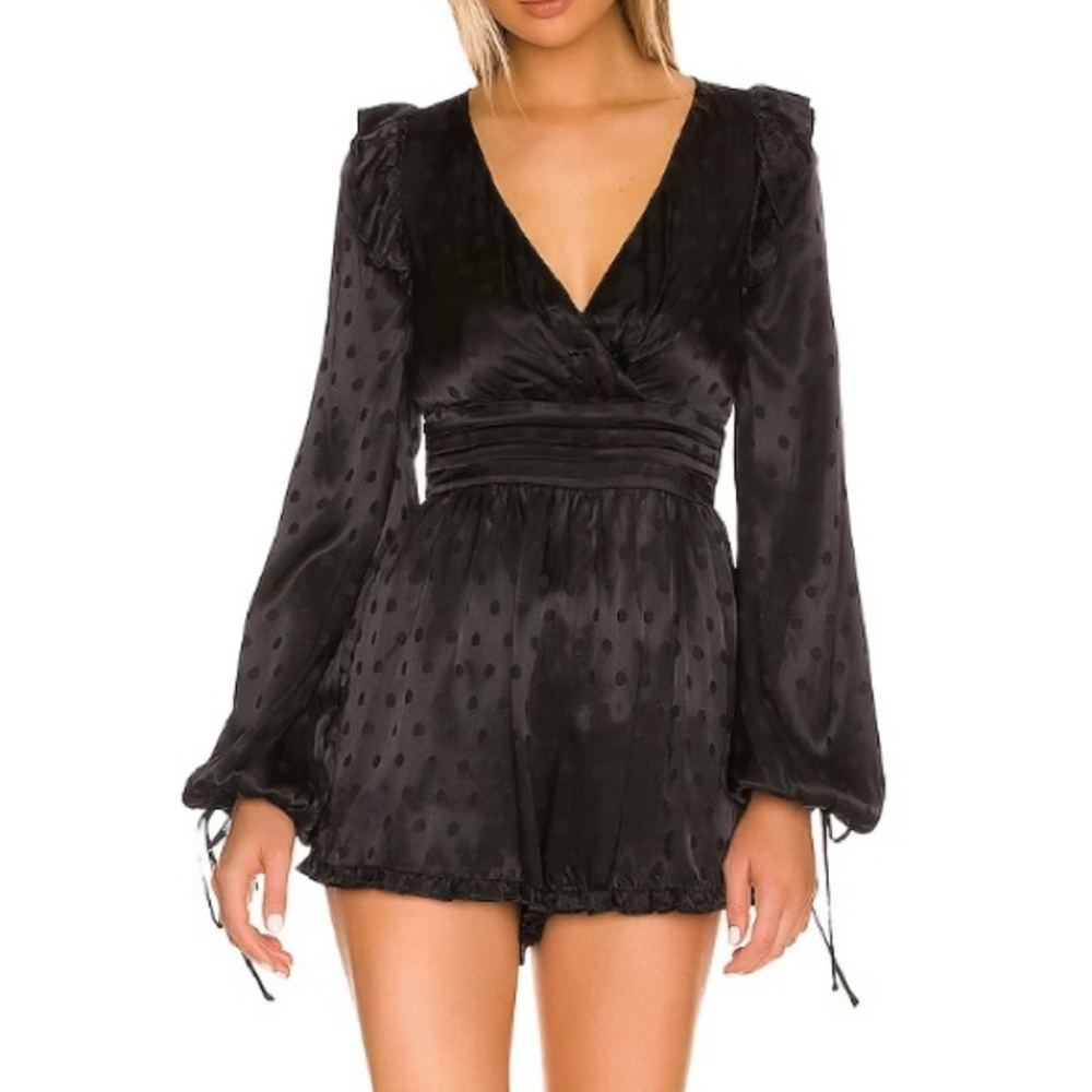 ~the cutest satiny polka dot (tone on tone) romper! Size SMALL